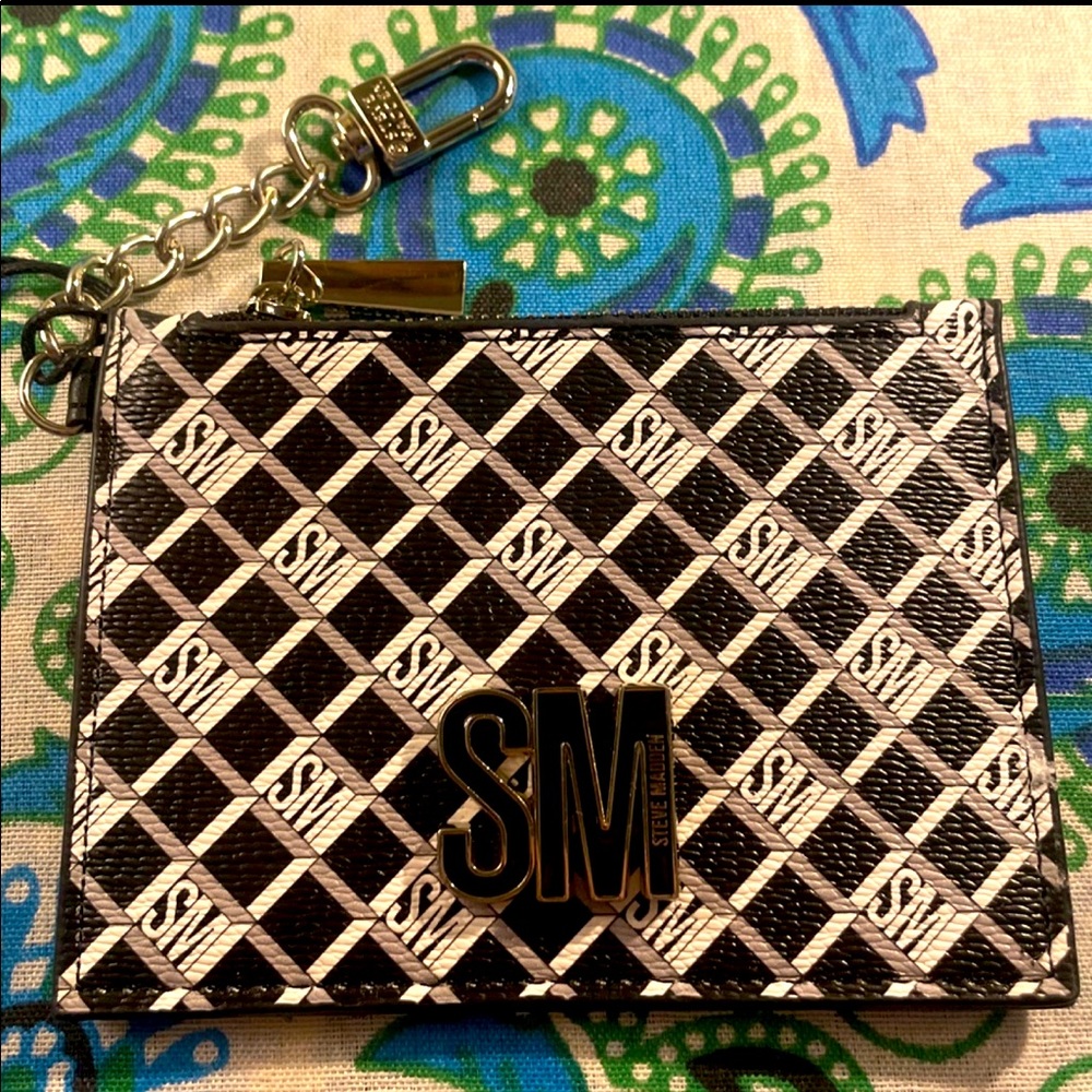 Steve Madden Flat Card Case with Keychain - NWT!